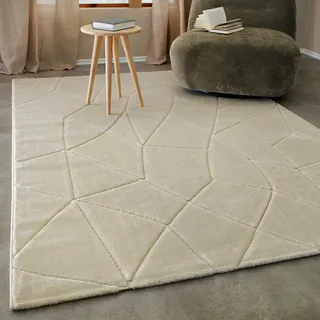 WECON HOME Unplugged Kurzflorteppich 120 x 170 cm Beige