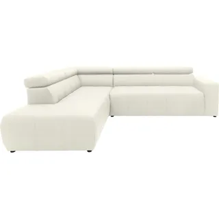 DOMO collection Eckcouch Kunstleder L-Form 2-Sitzer Weiß