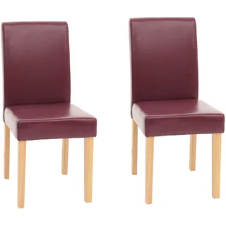 Mendler Esszimmerstuhl Littau Kunstleder rot 2er Set