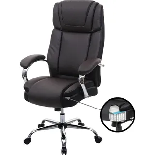 XXL Bürostuhl HWC-H94, Drehstuhl Schreibtischstuhl Chefsessel, 220kg belastbar Federkern Kunstleder  braun - Braun