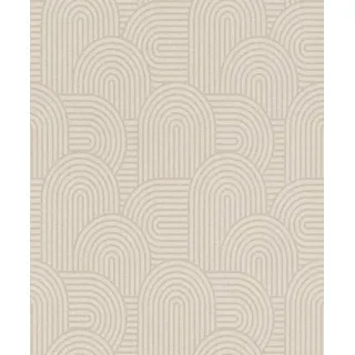 Rasch Textil Rasch Tapeten 634150 - Vliestapete mit geometrischem Muster mit unzähligen Bögen in Beige aus der Kollektion Color your life - 10,05 m x 0,53 m (LxB)