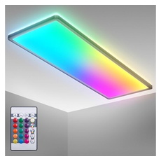 Bild LED Panel, dimmbar flach, LED Lampe, Wohnzimmerlampe, Schlafzimmerlampe, 58x20x3 cm, Schwarz