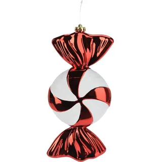 Weihnachtskugel Candy 306 x 143 x 53 mm Rot-Weiß