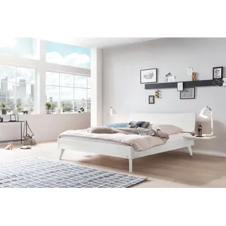 Hasena Massivholzbett Caluso, Farbe: Buche weiss deckend, lackiert, verschiedene Größen - 160 x 200 cm/25 cm