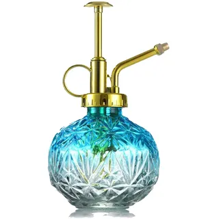 Pflanzen Glas Sprühflasche, 240ml Glas-Wassersprühflasche Drucksprüher, Retro Relief Pflanzensprüher mit Pumpe für Balkon Kleiner Gartenpflanzen Indoor Haus Oder Büro