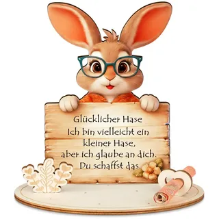 HOLDLEAF Positive Hase,Originelle Hase Holzgeldgeschenk,Kreative Geldgeschenk Holz,MutmacherGeschenk,Gute Besserung Geldgeschenk,Geschenkidee Männer, Frauen