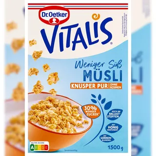 Dr. Oetker Vitalis Knusper pur weniger süß weniger Zucker 1500g
