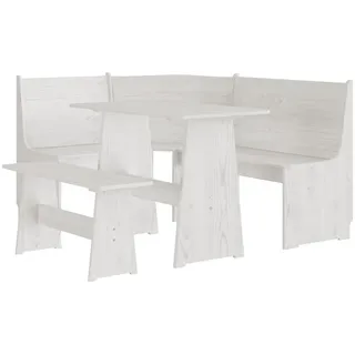 vidaXL 3-tlg. Eckbankgruppe REINE Weiß Massivholz Kiefer - Braun