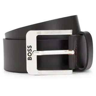 Ledergürtel BOSS "Jemio_Sz40", Herren, Gr. 120, braun (schwarz braun 202), Leder, unifarben, Gürtel Ledergürtel, mit BOSS Schriftzug