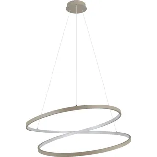 EGLO LED Hängelampe Ruotale, Pendelleuchte über Esstisch, Esszimmerlampe geschwungen, Hängeleuchte Ringe aus Metall in Sand, warmweiß, Ø 70 cm