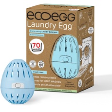 Ecoegg Wäsche-Ei | Ersatz für Reinigungsmittel und Stoff Conditioner | Empfindliche und keine Enzyme, Phosphate, Palmöl, Chlorbleichmittel | Empfindliche Haut | Frisches Leinen 70 Waschen