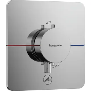 Hansgrohe ShowerSelect Comfort Q Thermostat, Unterputz, 1 Verbraucher, ein zusätzlicher Abgang, Soft Egde Rosette, 15589000 Dusch-Mischbatterie Chrom