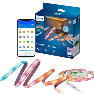 Philips Smart Lighting RGBIC LED Lightstrip, 20 m, Typ C, Dynamische Mehrfarb-Lichteffekte, Zuschneidbar, Einfache Einrichtung, Verbindung mit WLAN, Connected by WiZ, Google Home, Alexa, Apple Home