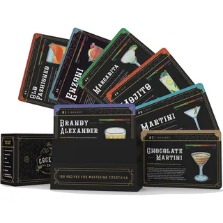 Cocktail Cards: 100 Cocktail Recipes to Master Cocktails in Barkeeper Flashcard Form with Step by Step Cocktail Instructions and Video Instructions