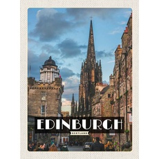 Holzschild 20x30 cm - Edinburgh Scotland Altstadt