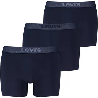 Boxer LEVI'S "LEVIS MEN MEL WB BOXER BRIEF", Herren, Gr. M, blau (mood indigo), Obermaterial: 95% Baumwolle, 5% Elasthan, körpernah, Unterhosen Boxer, ohne Eingriff, tonaler Logobund, elastisch, Cotton-Mix