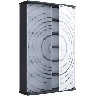 VCM Mid.you Cd-Regal 60 x 18 x 92 cm Schwarz
