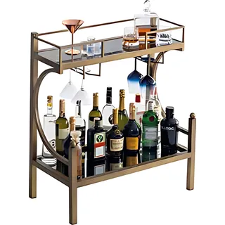 Eleganter Bar Tisch mit Marmorimitation – stilvoll servieren Barschrank - Braun