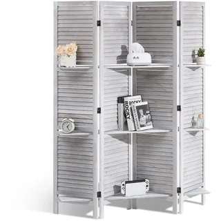 VEVOR Raumteiler Paravent aus Holz 4-teiliger faltbarer Sichtschutz, 170 cm hoher Raumteiler, tragbarer Dekorationsschirm mit klassischem europäischem Design für Zuhause Büro Restaurant