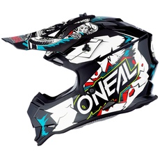 O'NEAL | Motocross-Helm | Kinder | MX Enduro | ABS-Schale, , Lüftungsöffnungen für optimale Belüftung & Kühlung | 2SRS Helmet Villian Youth | Weiß | Größe L