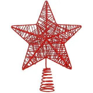 Baumspitze - Christbaumspitze und Tannenbaum-Aufstecker - Ideale Spitze für den Weihnachtsbaum zu Weihnachten Tannenbaumspitze (Rot, 1x)