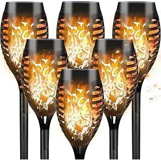 CNMTCCO Solarlampen für Außen Garten 6 Stück Gartenleuchten Solar mit realistischem Flammeneffekt, IP65 Wasserdichte Gartenfackel Solar Weg für Outdoor, Garten, Hinterhof, Rasenbeleuchtung