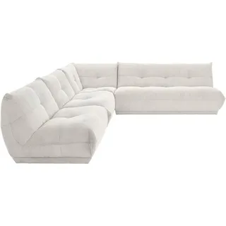Livetastic Ecksofa , Weiß , Textil , einzeln stellbar, L-Form, Ottomane rechts , 315x285 cm , Made in Eu , Rücken echt, individuell planbar , Wohnzimmer, Sofas & Couches, Wohnlandschaften, Ecksofas