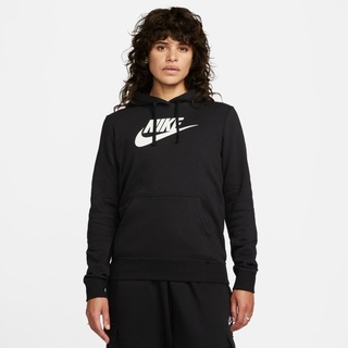 Nike Damen Club Po Kapuzenpullover, Black/White, XL