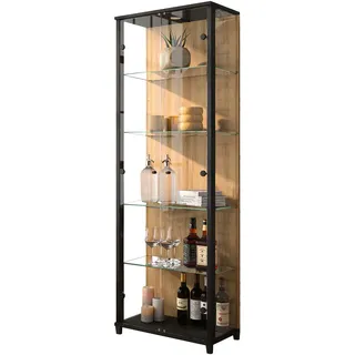fif Möbel Vitrine OPTIMA 57,5 x 32 x 172 cm Schwarz