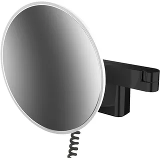 EMCO Emco LED-Rasier-/Kosmetikspiegel EVO rund, Wandmodell, 2-armig 5-fach, schwarz