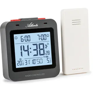 Atlanta Digital Funk-Wecker, schwarz
