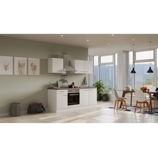Bild von Exclusiv Küchenzeile Joelina 210 cm, Weiß matt - Beton Grau