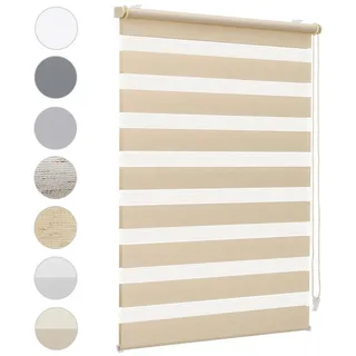 Sekey Doppelrollo Klemmfix ohne Bohren für Fenster, Duo Rollo Jalousie Sonnenschutz, 50x130cm, Gelber Flachs