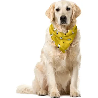 ABAKUHAUS Vogel Haustier Bandana, Baby und Mutter Möwe Tier, 40x40 cm, gelb Grau - Grau