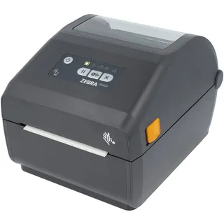 Zebra ZD421d Drucker mit Abreißkante - 203 DPI - Thermodirekt - 104 mm max. Druckbreite, BTLE, USB, USB-Host Schnittstellen (ZD4A042-D0EM00EZ), grau (dunkel)