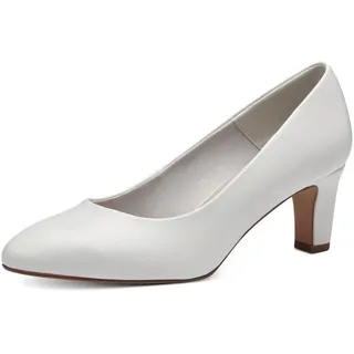 TAMARIS Damen Pumps mit Blockabsatz, weiß, 39 EU