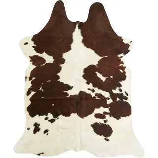 -Luxor- Living Rinderfell Kuhfell Teppich echt - natürlicher Teppich für naturgetreue Wohnatmospähre - Teppich Fell - ca. 160 x 240 cm braun Gemustert