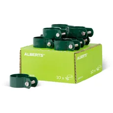 Alberts 855345 Schelle für Streben | verzinkt, grün kunststoffbeschichtet | Schellen-Ø 38 mm | 10er Set