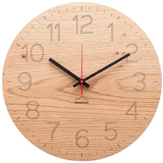 Huamet Holz-Wanduhr Duhrchblick Eiche Astig, rund - Braun