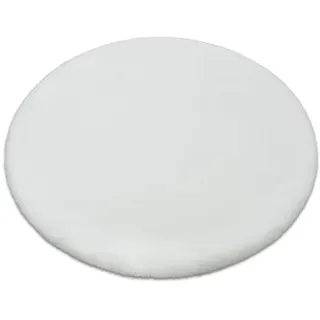 rugsX Teppich Bunny 140 cm , Weiß , Textil , Rund , 140x140 cm , Teppiche und Böden, Teppiche