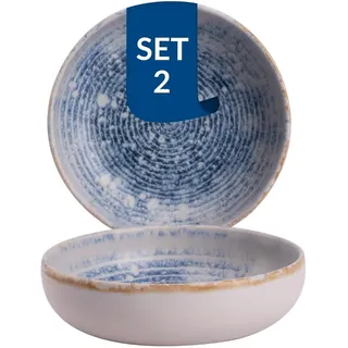 James Cooke Schale Azure Vintage 16 cm Blau Weiß Steingut 2 Stück