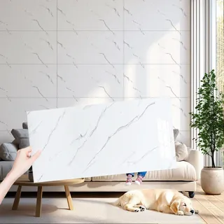 AMOYUN Fliesenaufkleber 30x60cm für Küchen, 10 Stück Marmor PVC Fliesensticker Fliesen Badezimmer Selbstklebende Fliesendekor Aufkleber Backstein zum Esszimmer Bad Fliesenfolie Deko
