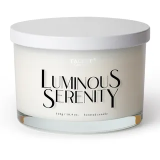 Duftkerze, TALENT Candles, 100% natürliches Sojawachs, 3 Dochte, Duftkerzen als Geschenk für Frauen und Männer, Aromatherapie, Einweihungskerzen, 10,93 oz Glaskerze, leuchtende Gelassenheit
