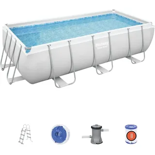BESTWAY Power Steel Rechtecking Aufstellpool 404 x 100 cm inkl. Filterpumpe 56441