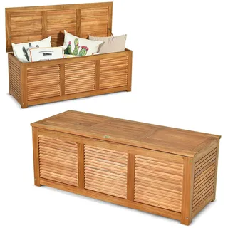 GIANTEX Gartenbox Holz Auflagenbox Gartentruhe Kissenbox Holzbox Garten