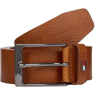 Tommy Hilfiger Ledergürtel TOMMY HILFIGER "LAYTON 3.5 cm breit", Herren, Gr. 100, braun (cognac), Rindsleder, unifarben, Gürtel Ledergürtel, Metallpatch, Einfachdornschließe