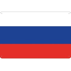 Blechschild Wandschild 20x30 cm Russland Fahne Flagge