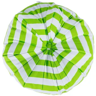 Homescapes Bodenkissen rund, grün-weiß gestreift, Ø 40/15 cm , Grün , Textil , Gestreift , Füllung: Polyester , Rund , 40x15x40 cm , Oeko-Tex® Standard 100 , Heimtextilien, Wohntextilien, Kissen