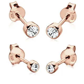 Elli Ohrstecker-Set Basic Kristall 925 Sterling Silber rosévergoldet
