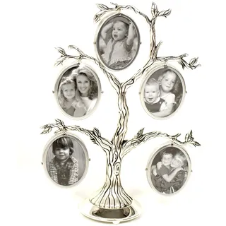 Shudehill Giftware Shudehill Familienbaum Antik 5 Bilder versilbert Familienfotorahmen Geschenk Dekoration fürs Zuhause.